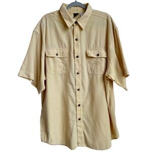 The North Face Textured Short Sleeve Button Up Mens XL Yellow Outdoor Gorpcore